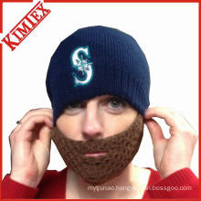 100% Acrylic Promotion Knitted Embroidery Beard Beanie